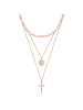 Lulu & Jane Halskette Kreuz/Münze Metall-Legierung in roségold