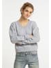 DreiMaster Vintage Sweatshirt Mit V-Ausschnitt in Grau Melange