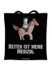 Mr. & Mrs. Panda Tragetasche Pferd Reiten mit Spruch in Schwarz