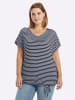 sheego Kurzarm-Shirt in tiefblau-weiß-gestreift
