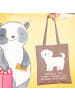 Mr. & Mrs. Panda Tragetasche Malteser Moment mit Spruch in Braun Pastell