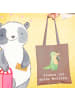 Mr. & Mrs. Panda Shopper Krokodil Singen mit Spruch in Braun Pastell