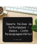 Mr. & Mrs. Panda Mousepad Spruch Reinigungskraft Helden mit Spruch in Schwarz
