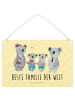 Mr. & Mrs. Panda Deko Schild Koala Familie zwei mit Spruch in Gelb Pastell