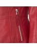 JILANI Lederjacke Lammnappa in Salsarot