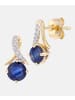 Diamant L'éternel Ohrringe aus 375 Gelbgold mit 0.05 Karat Diamant mit Saphir
