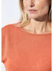 GOLDNER Kurzgröße:  Shirt in Leinenoptik in mandarine
