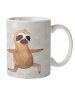 Mr. & Mrs. Panda Tasse Faultier Yoga ohne Spruch in Grau Pastell