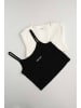 Coccodrillo Rippenlangarmshirt 2-in-1 in ecru