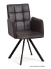 58 aufm Kessel ARMLEHNSTUHL drehbar (2er-Set) Despo 52x91x60 Schwarz/Cognac