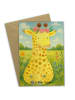 Mr. & Mrs. Panda Klappkarte Giraffe Blumenkranz Design ohne Spruch in Weiß