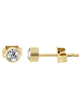 Adeliás Damen Ohrringe – Ohrstecker aus Edelstahl mit Strass Steinchen in gold