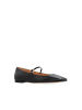 Gianvito Rossi Schwarz Kalbsleder Ballerina Flache Schuhe