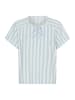 SAINT TROPEZ Kurzarm-Bluse ZalindaSZ Lockere Passform in Skyway Ice Stripe