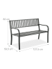 relaxdays Gartenbank in Grau - (B)127,5 x (H)82 x (T)59,5 cm