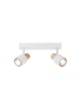 Brilliant Pini LED-Spotbalken – 2-flammig, Weiß/Holz hell, dimmbar, schwenkbar
