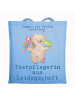 Mr. & Mrs. Panda Stofftasche Tierpflegerin Leidenschaft mit Spruch in Sky Blue