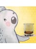 Mr. & Mrs. Panda Whiskey Glas Blume Mohnblume mit Spruch in Transparent