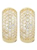 Adeliás 925 Silber Ohrringe Creolen mit funkelnden Zirkonia in gold