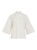 Vila Loose Shirt mit Halbarm und Knopfleiste in Snow White