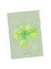 Mr. & Mrs. Panda Postkarte Blume Kleeblatt ohne Spruch in Blattgrün