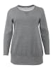 sheego Sweatshirt in dunkelgrau meliert