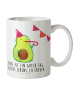 Mr. & Mrs. Panda Plastikbecher Avocado Party mit Spruch in Weiß