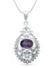 mantraroma 925er Silber - Ketten (L) 20 x (B) 39 mm mit Amethyst facettiert