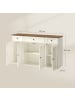 SONGMICS HOME Küchenschrank Hopu in Weiß-Braun - (B)140 x (H)81.3 x (T)39 cm