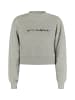 myMo Damen Sweatshirt Cropped in Grau Melange