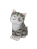 relaxdays LED Gartenfigur Katze in Grau