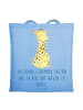 Mr. & Mrs. Panda Tote Bag Giraffe Zufrieden mit Spruch in Sky Blue