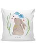 Mr. & Mrs. Panda Kissen 40x40 Hase Blume ohne Spruch in Weiß