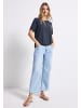 Street One Silk-Look Shirt mit Wording in Blau
