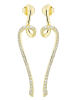 Adeliás Damen Ohrringe – Ohrstecker aus 925 Silber mit Zirkonia in gold