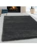 KADIMA DESIGN Teppich Hochflor Shaggy Uni Style Polypropylen Wohnzimmer in Grau