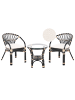 Beliani 3-tlg Bistro Set PECORINI in Schwarz/Braun/Weiß
