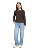 CARTOON Strickpullover mit Rundhalsausschnitt in Dunkelbraun