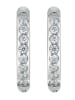 Adeliás Damen Ohrringe – Klappcreole aus Titan mit Strass Steinchen in silber