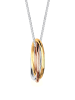 Elli Halskette 925 Rosegold Kreis, Bi Color_Tri Color in Silber