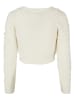 Urban Classics Urban Classics Damen Ladies Cropped Feather Cardigan in whitesand