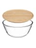5five Simply Smart Salatschüssel aus Glas mit Bambusdeckel, 2,5 l in Transparent, 23 x 23 x 11,8 cm