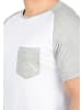 INDICODE Rundhalsshirt IDGresham 40-130MM Kurzarmshirt im Baseball-Look in Weiß