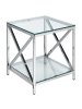 Beliani Beistelltisch AUDET in Silber/Transparent - (W) 45 x (H) 48 x (L) 45 cm
