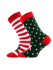 ewers 2er-Set Socken 2er Pack Xmas Weihnachtsmann/Tanne in rot-hochlandgrün