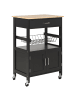 Beliani Servierwagen LUGO in Schwarz/Braun - (W) 58 x (H) 90 x (L) 40 cm