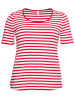 sheego T-Shirt in mohnrot-weiß