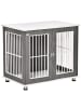 Pawhut Hundekäfig Grau+Weiß 85B x 55T x 75H cm