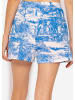 SASSYCLASSY Musselin Shorts mit Print in Hellblau I Weiß