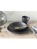 CreaTable Serie Lava Stone black, Geschirrset, Kombiservice 16 teilig in Schwarz in Schwarz